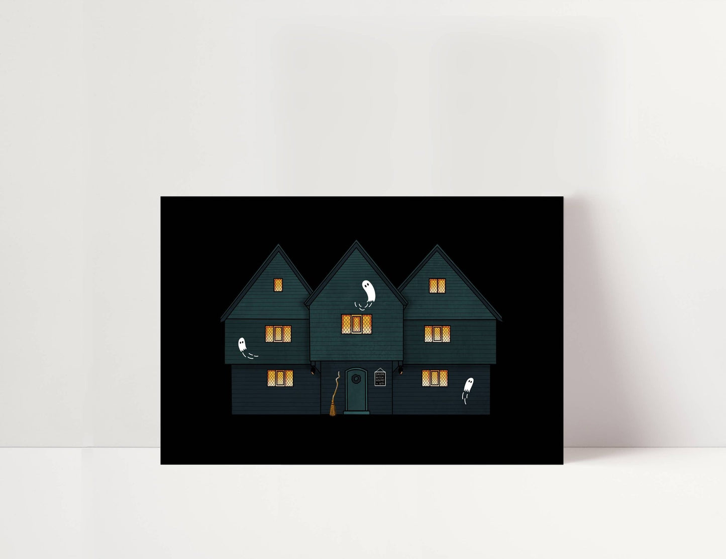 Honey Bunch Lettering - Salem Witch House Card