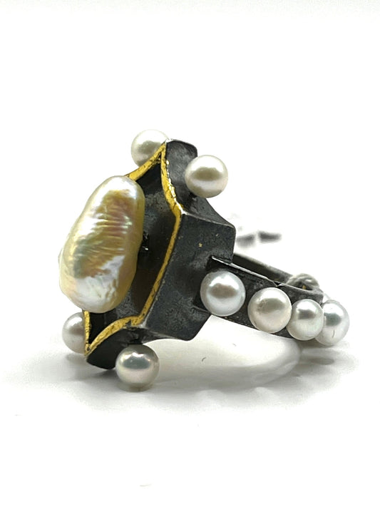 Julian the 2nd Natural Pearl Ring - Nocturne LLC