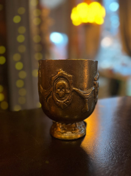 Memento Mori - Antique Bronze Gothic Footed Pot - Nocturne LLC