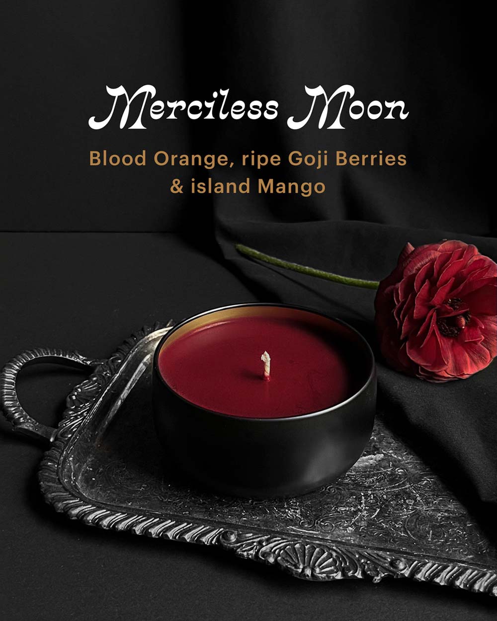 Merciless Moon ~ 40hr Candle (Blood Orange & Mango) by Graveyard Wanders - Nocturne LLC