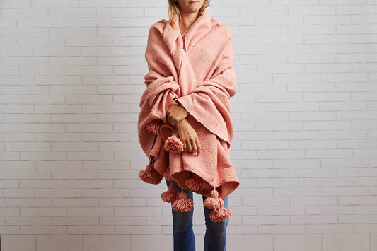 Moroccan Blankets - Pink - Nocturne LLC