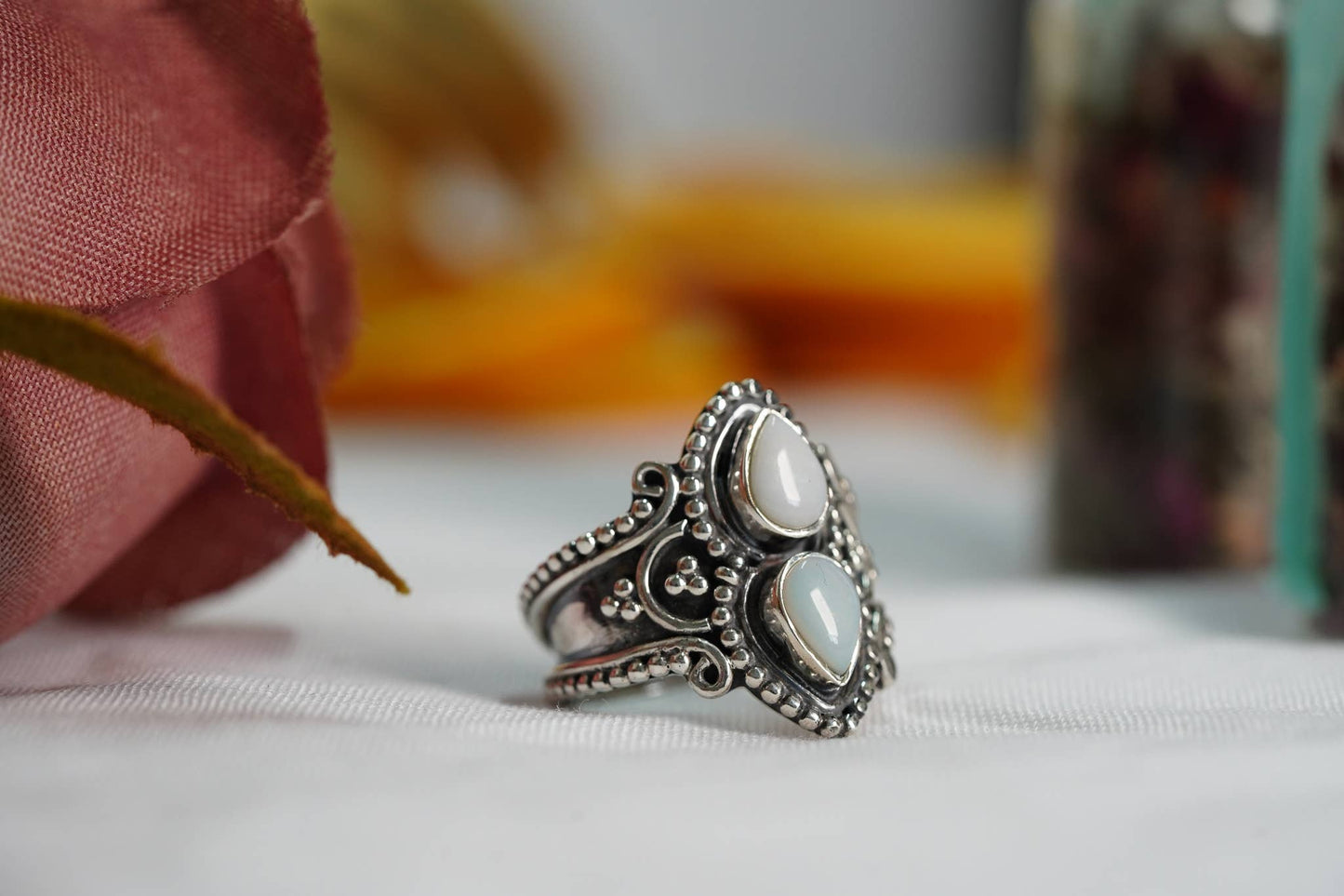 Natural Opal Ring - Sterling Silver - Nocturne LLC