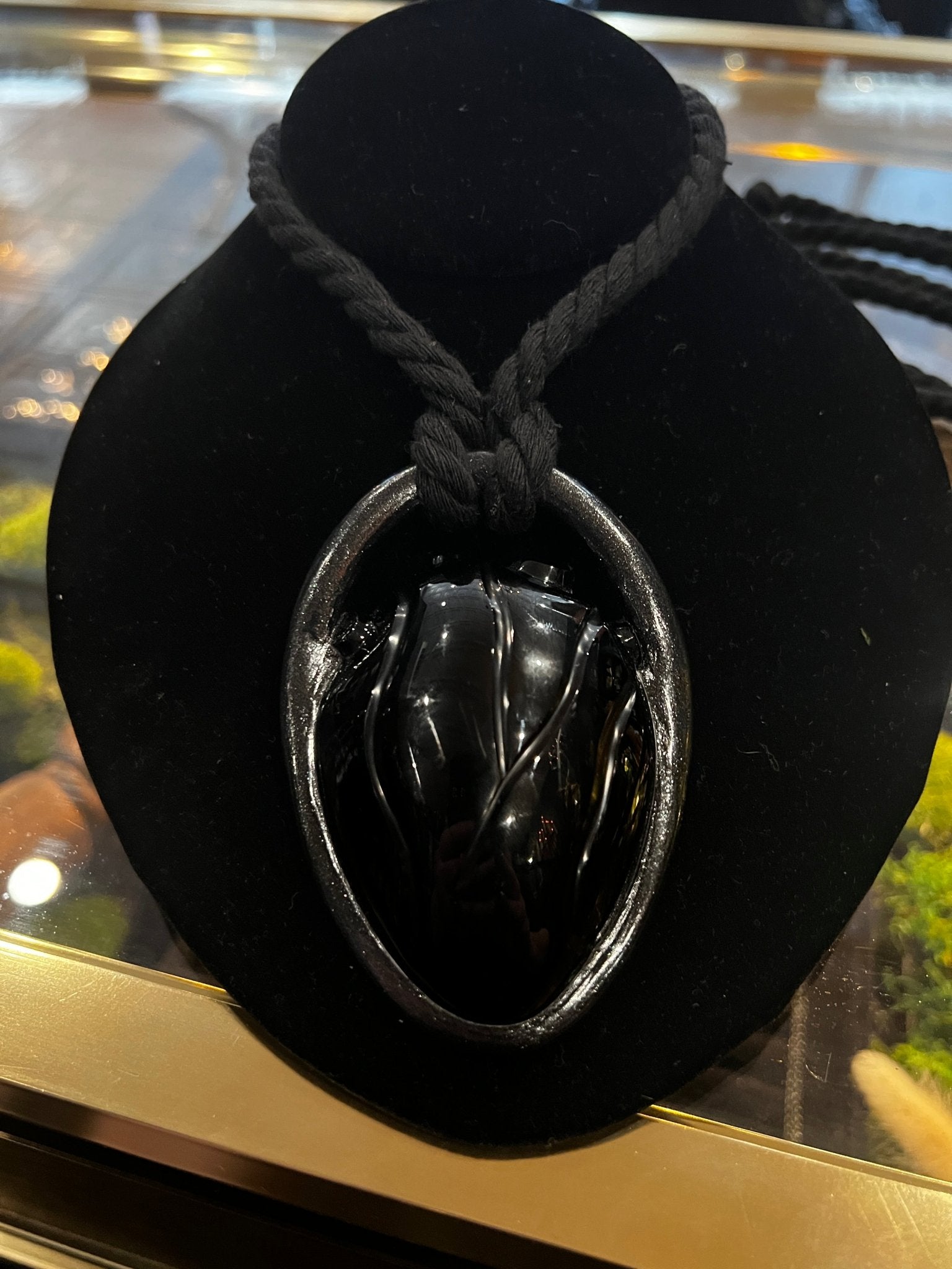Obsidian Anatomical Heart Necklace by Become Spellbound - Nocturne LLC