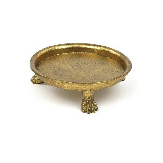 Pewter Round Claw Foot Dish with Gold Leaf (Small and Large) - Nocturne LLC