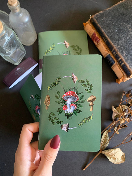 Pocket Sized Mushroom Notebook - Lined - Nocturne LLC
