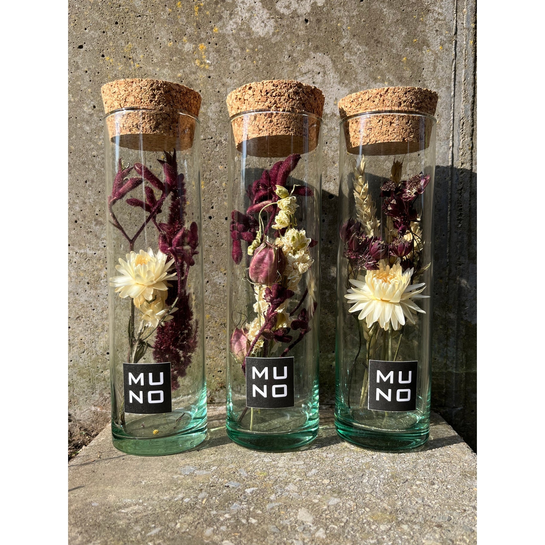 Preserved Flowers in Large Glass Bottle - Nocturne LLC