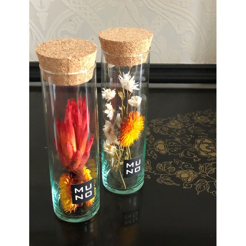 Preserved Flowers in Large Glass Bottle - Nocturne LLC