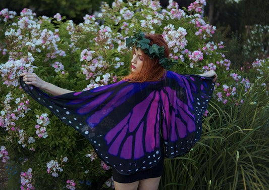 Purple Pink Monarch Wing Cape - Nocturne LLC