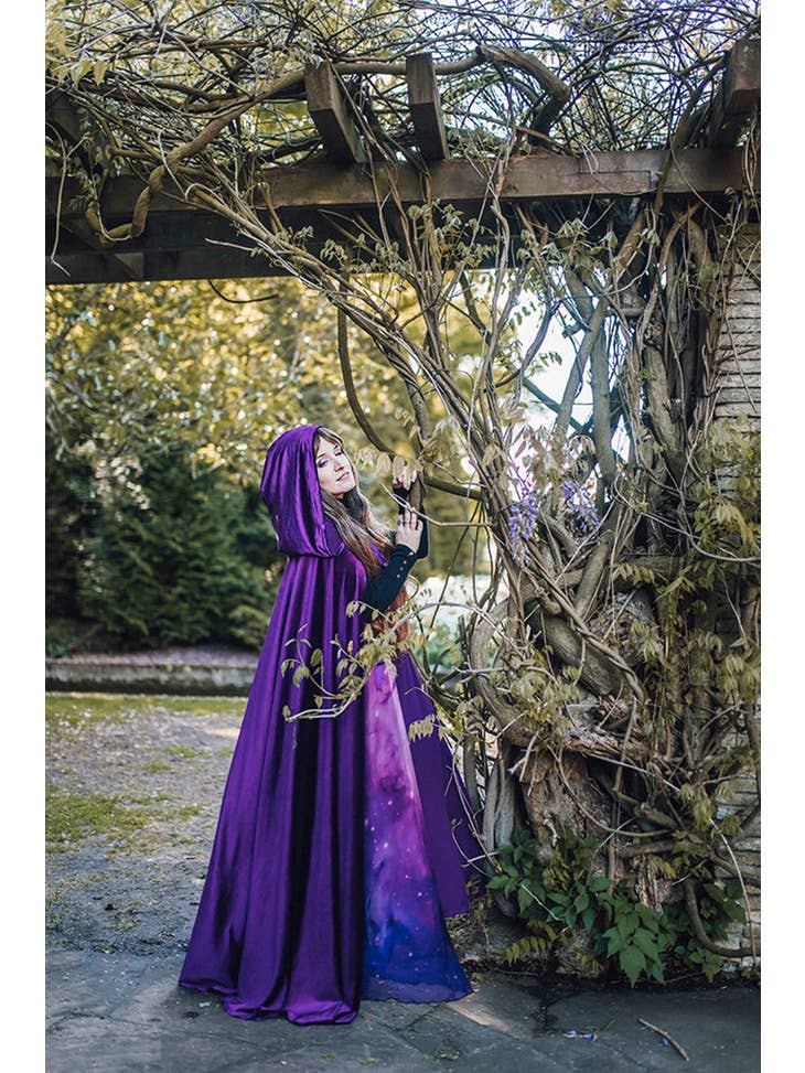 Purple Velvet Hooded Cape - Nocturne LLC