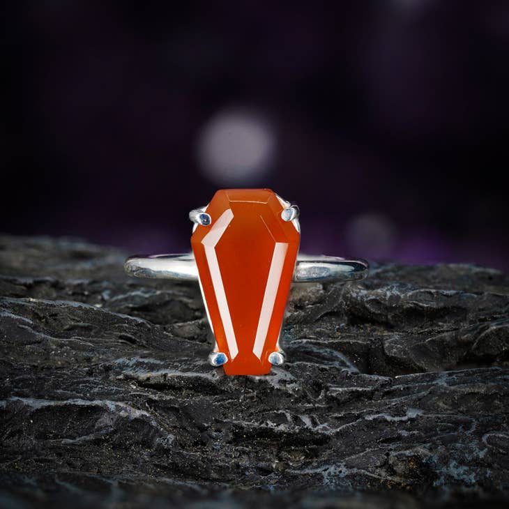 Red Onyx Coffin Ring - Nocturne LLC