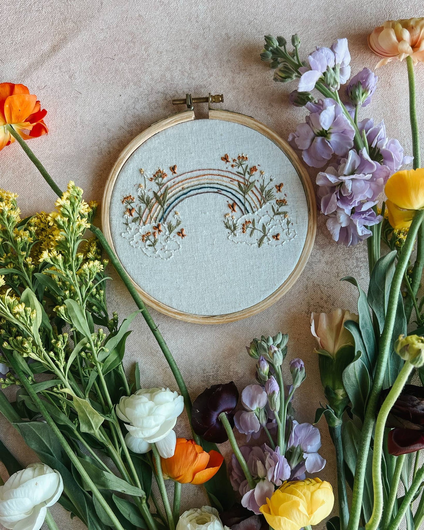 Rosé Rainbow Embroidery Kit - Nocturne LLC