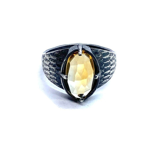 Serpent’s Eye with Citrine in Sterling Silver - Nocturne LLC