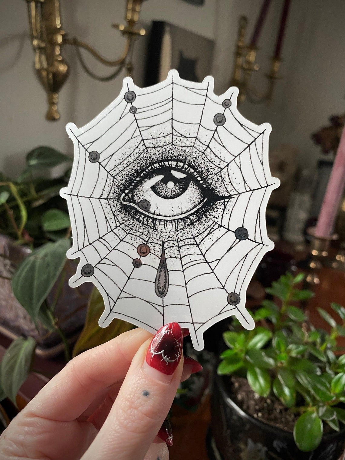 Spider Web Lover's Eye Sticker - Nocturne LLC