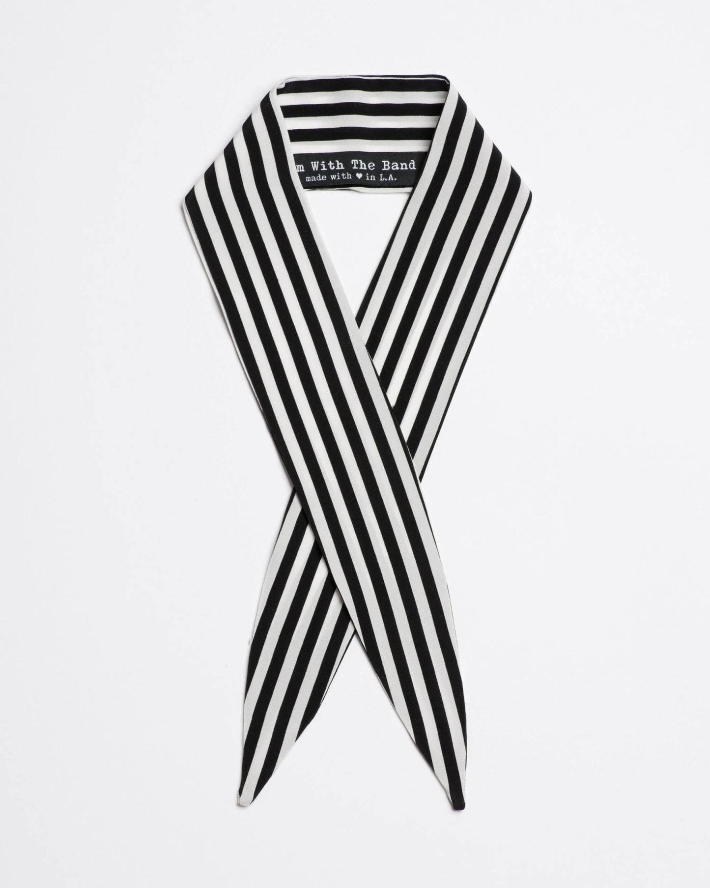 The Black & White Stripe Scarf Tie - Townes Collection - Nocturne LLC