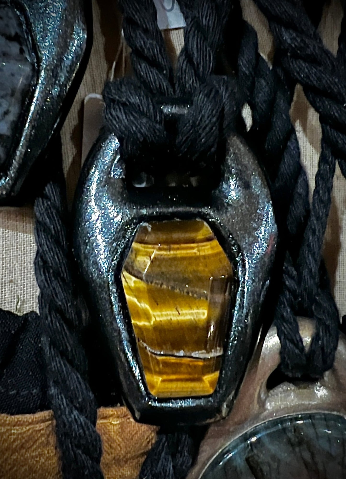 Tiger's Eye Coffin Necklace by Become Spellbound - Nocturne LLC